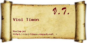 Visi Timon névjegykártya